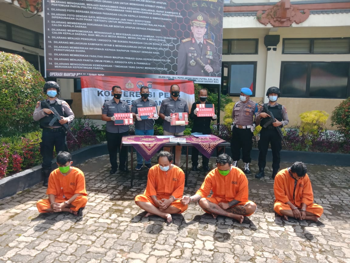 Polisi Ringkus Empat Pelaku Penyalahgunaan Narkoba Kilas Bali