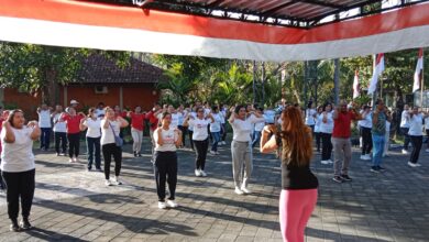 Suasana Jambore di Halaman Kantor Perwakilan BKKBN Bali, Jumat (18/08/2023). Foto/dian